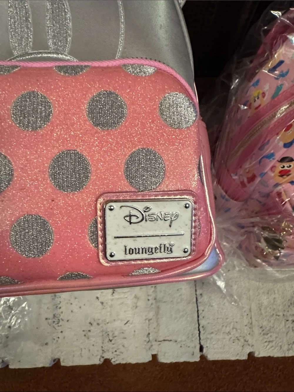 Disney Pink and Silver Minnie Mouse Mini Backpack